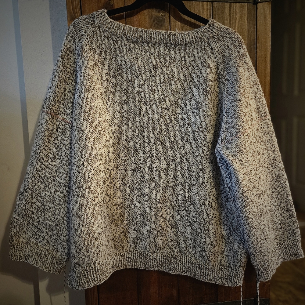 100% wool handknit sweater by me.